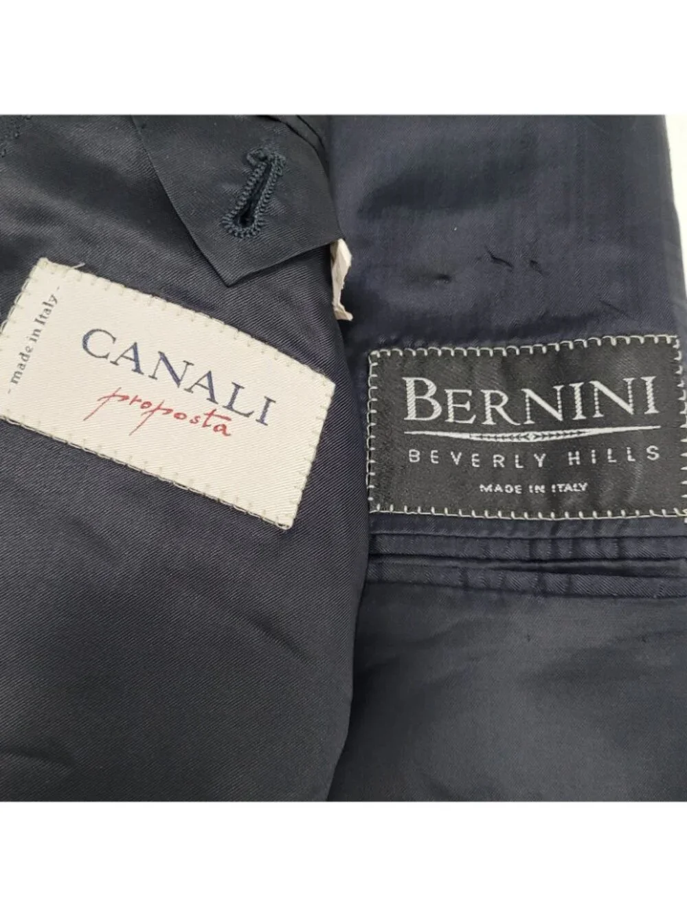 Canali Proposta Navy Blue 100% Wool Notch Lapel Blazer Italy 54L US 44L